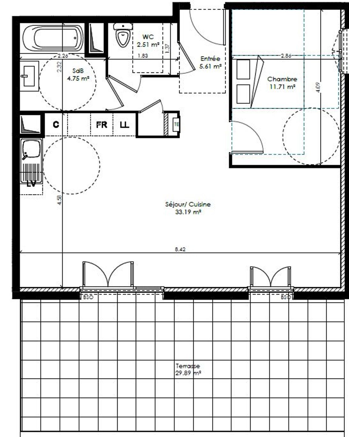 Appartement à vendre, 57m², Villeurbanne