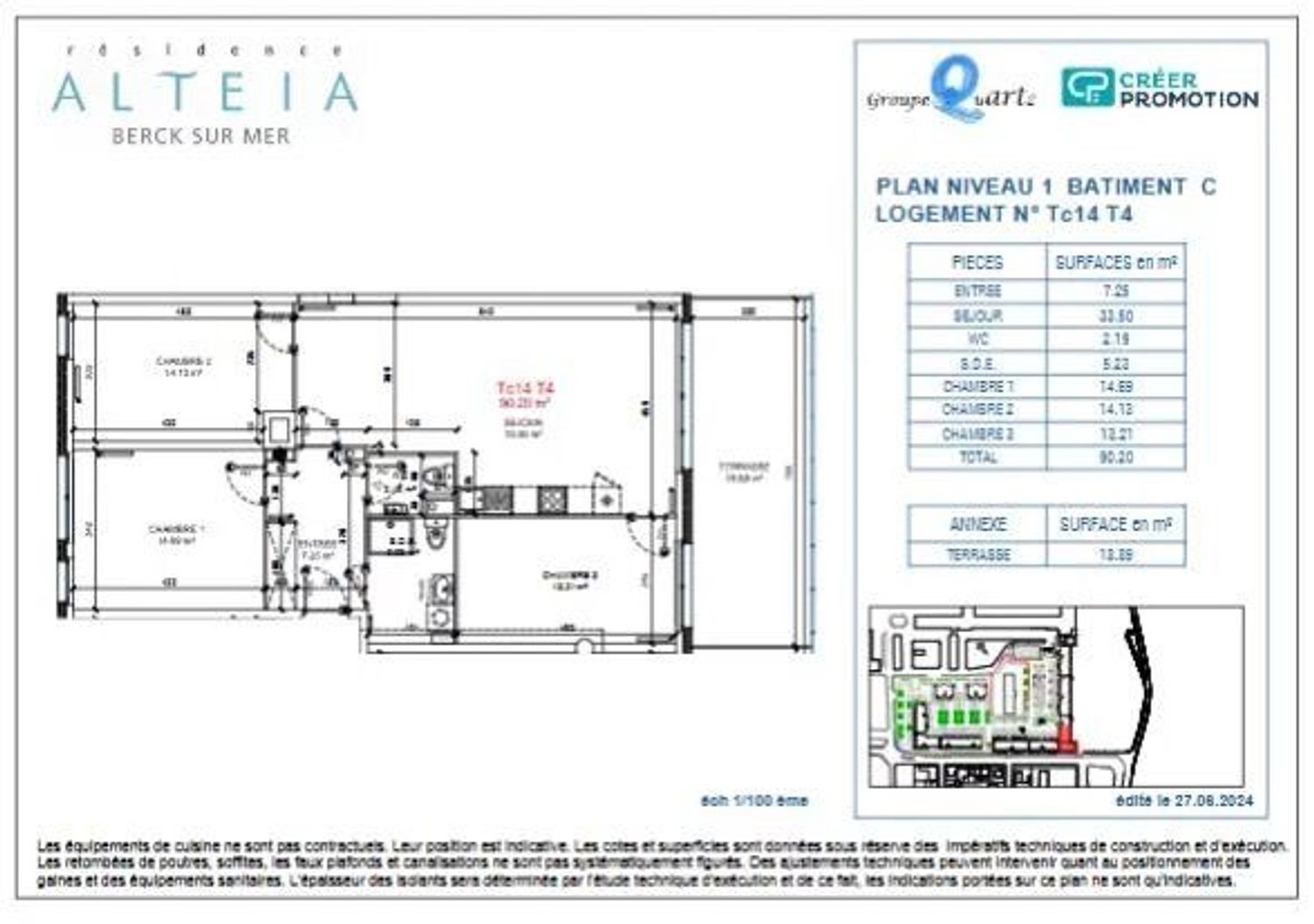 Appartement à vendre, 90m², Berck