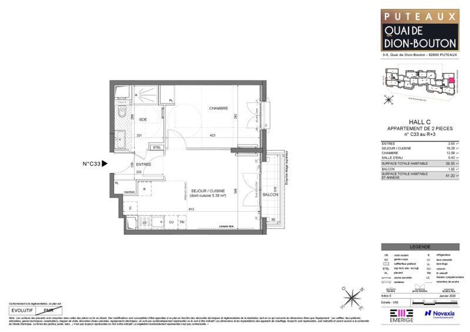 Appartement à vendre, 39m², Puteaux