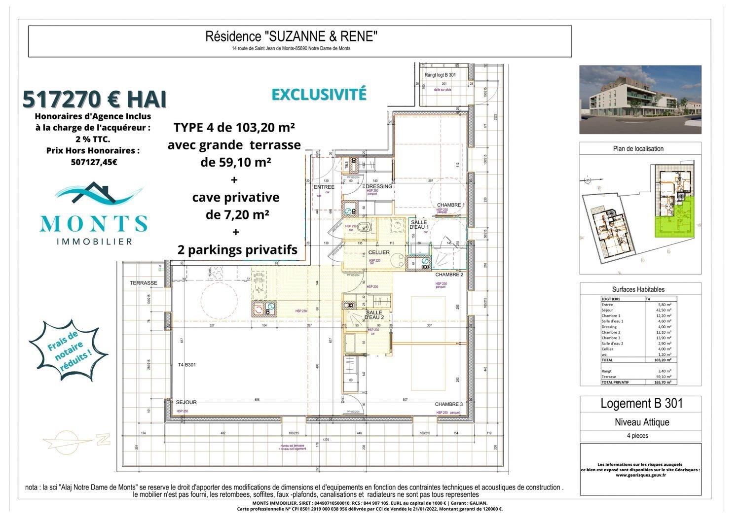 Appartement à vendre, 101m², Saint-Jean-de-Monts