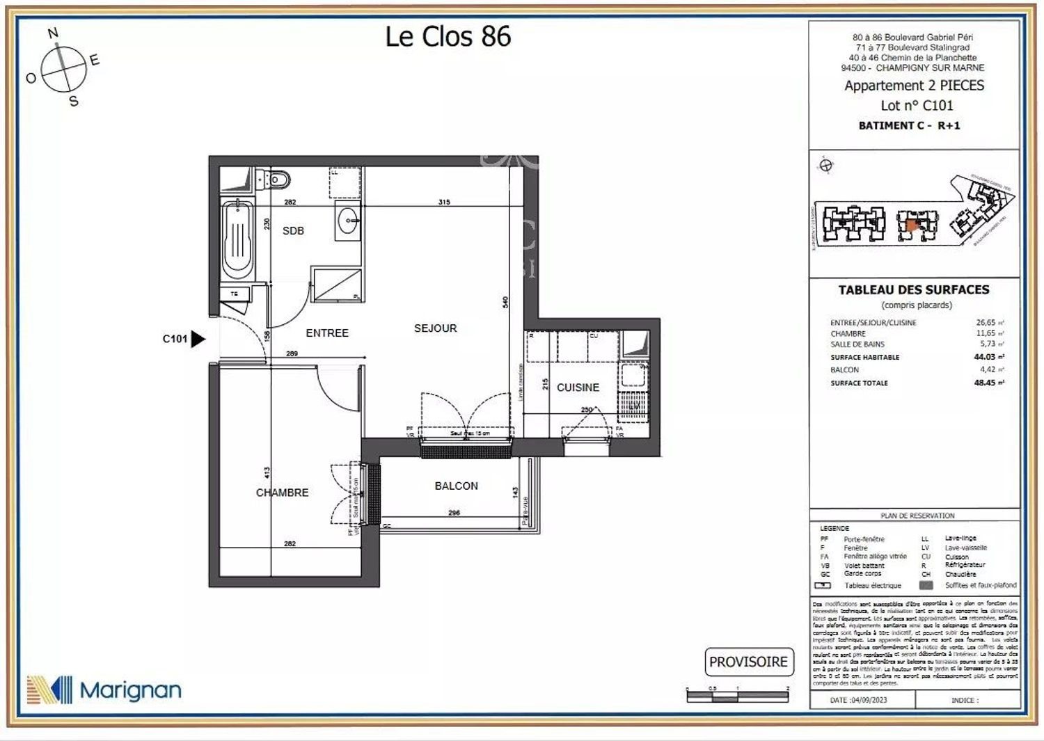Appartement à vendre, 44m², Champigny-sur-Marne