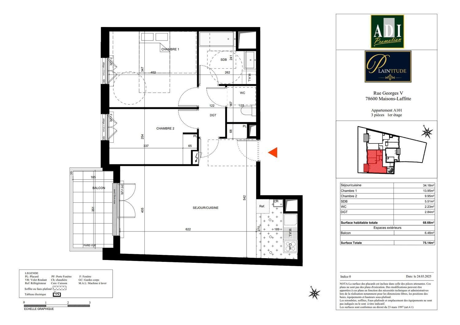 Appartement à vendre, 69m², Maisons-Laffitte
