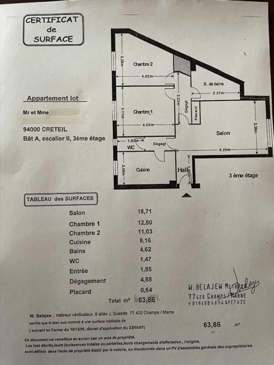 Appartement à vendre, 63m², Créteil