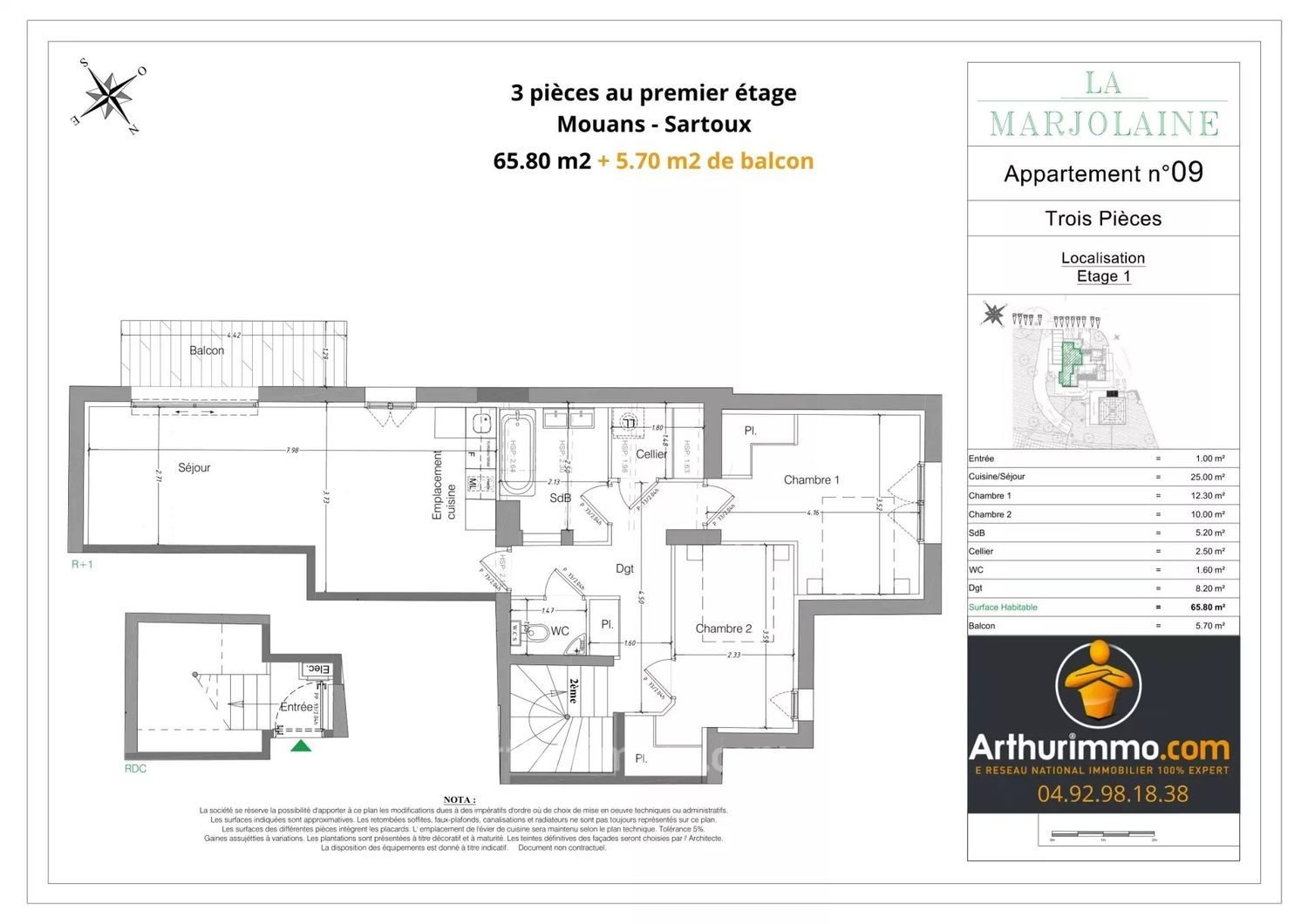Appartement à vendre, 65m², Mouans-Sartoux