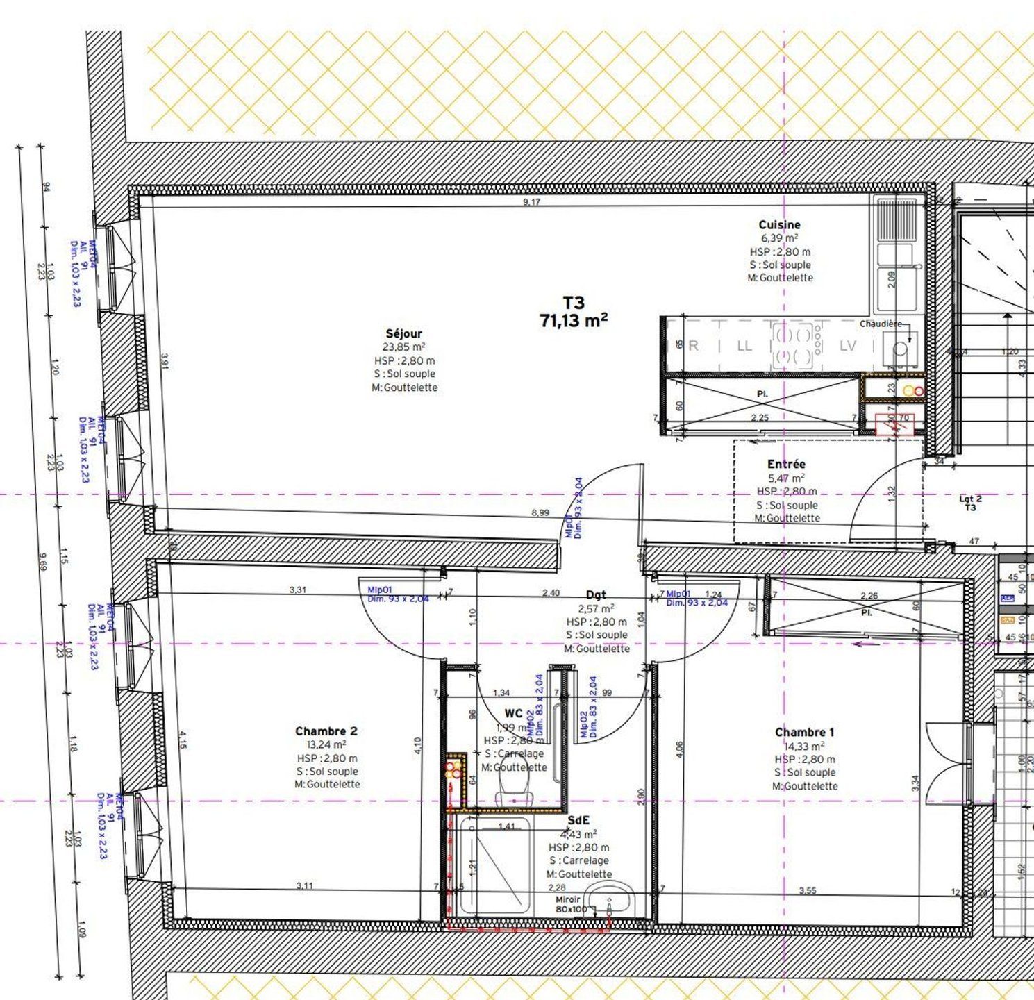 Appartement à louer, 71m², Montauban