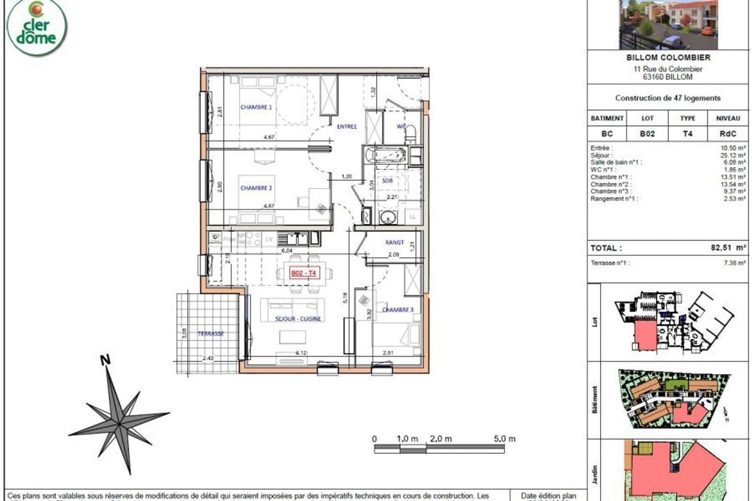 Appartement à vendre, 82m², Billom