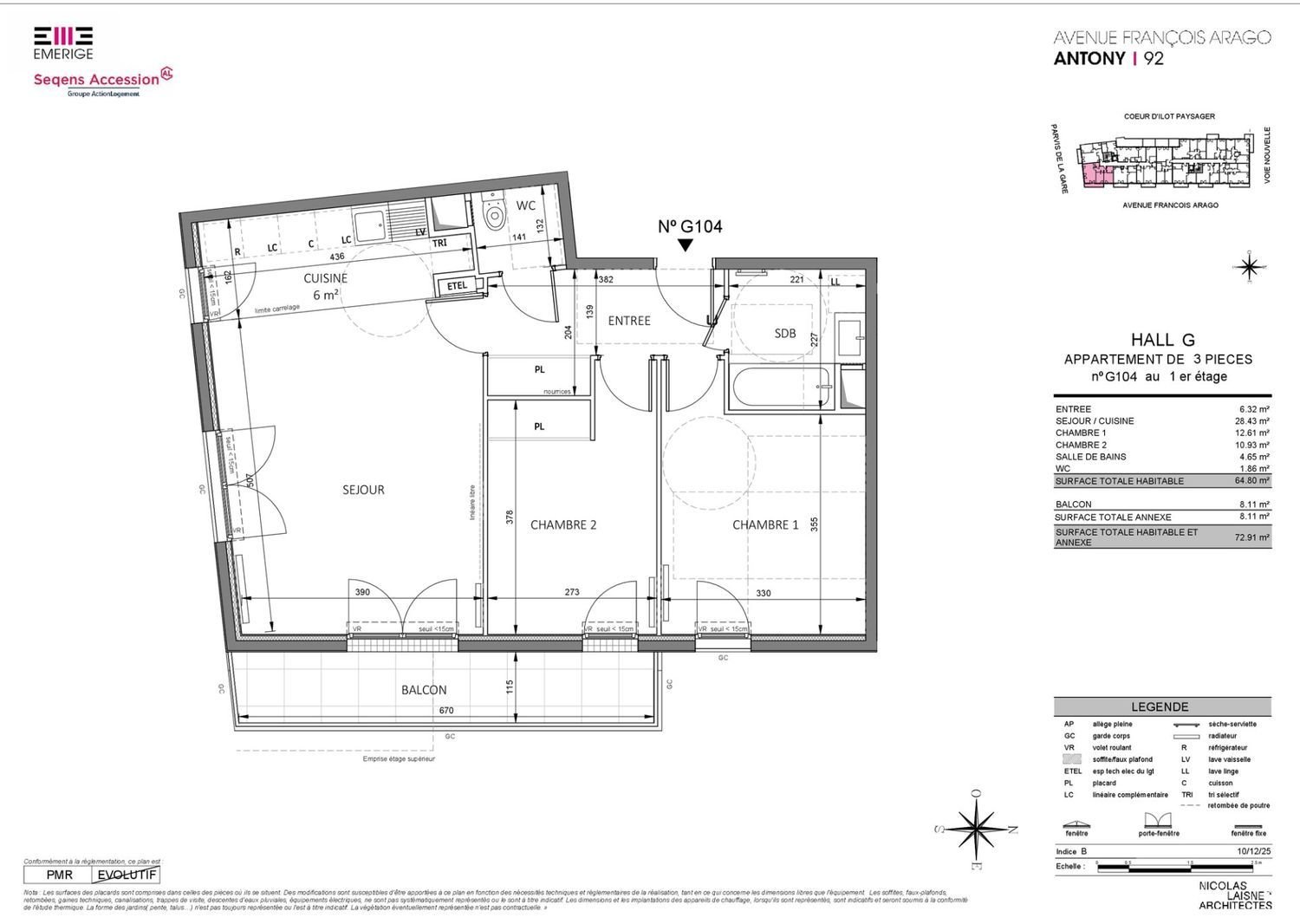 Appartement à vendre, 43m², Antony