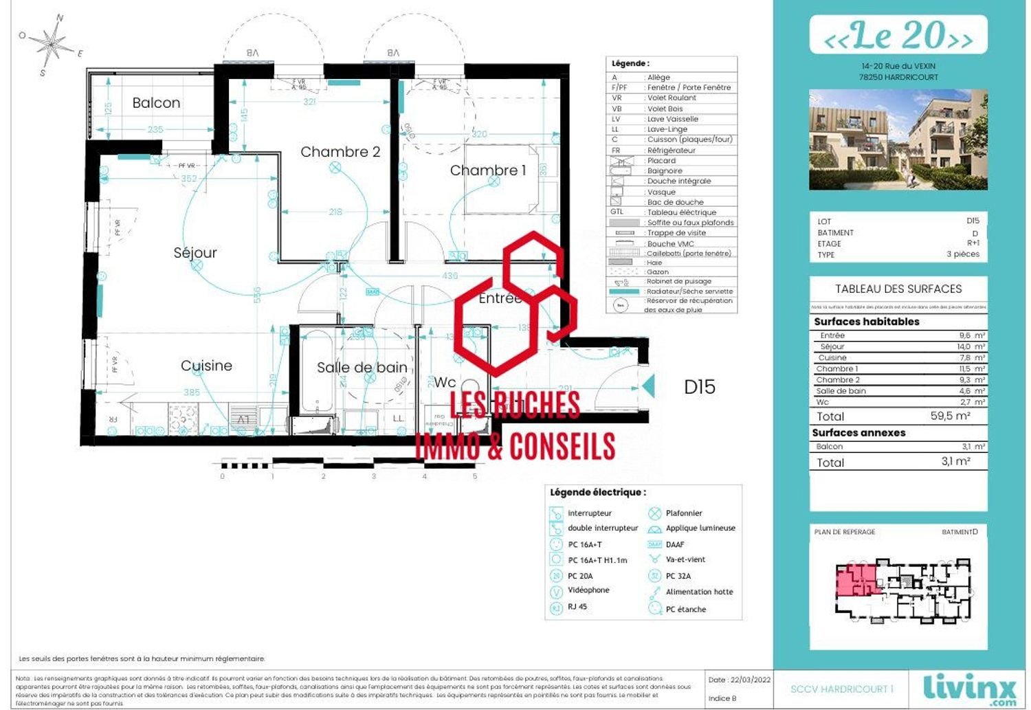 Appartement à vendre, 59m², Hardricourt