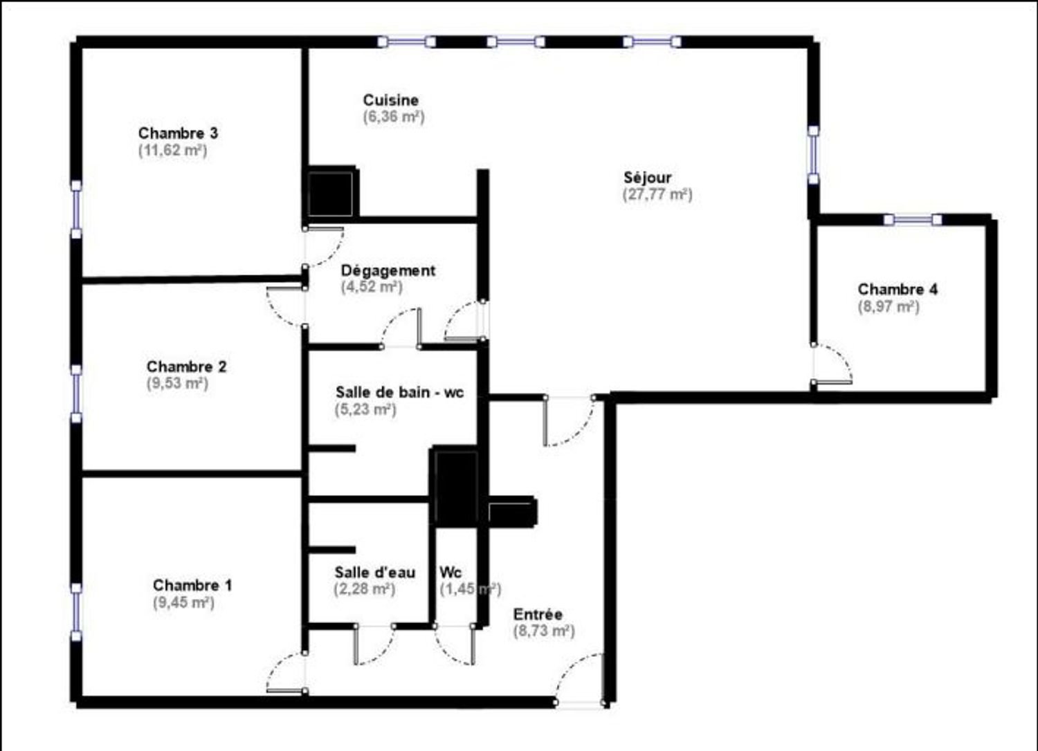 Appartement à vendre, 96m², Montreuil