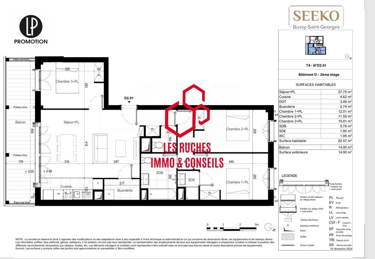 Appartement à vendre, 82m², Bussy-Saint-Georges