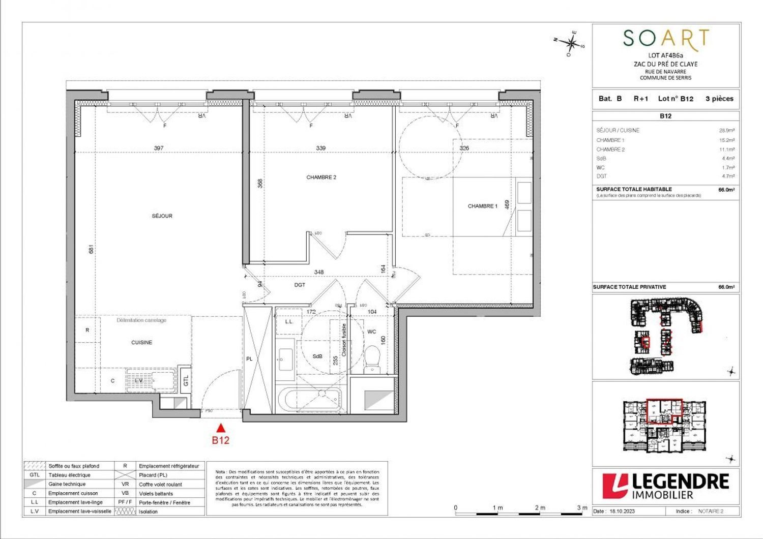 Appartement à vendre, 66m², Serris