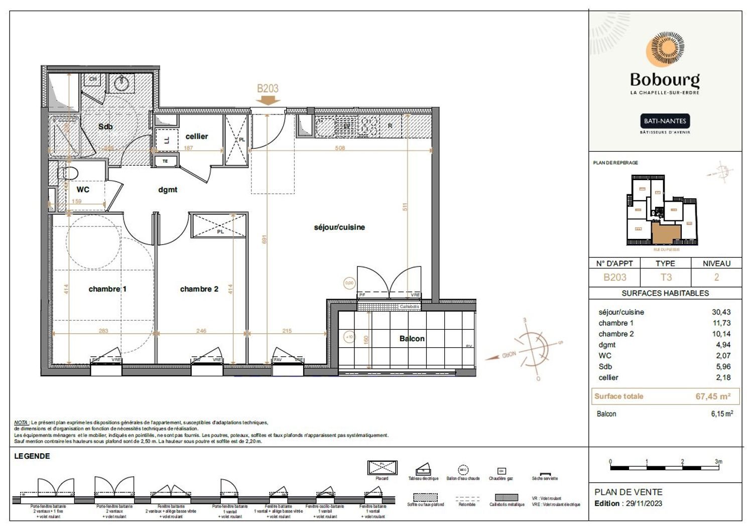 Appartement à vendre, 64m², La Chapelle-sur-Erdre