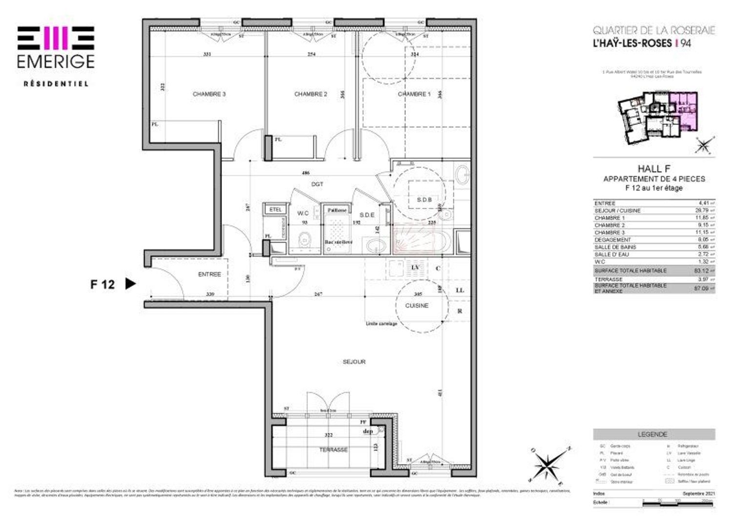 Appartement à vendre, 83m², L'Haÿ-les-Roses