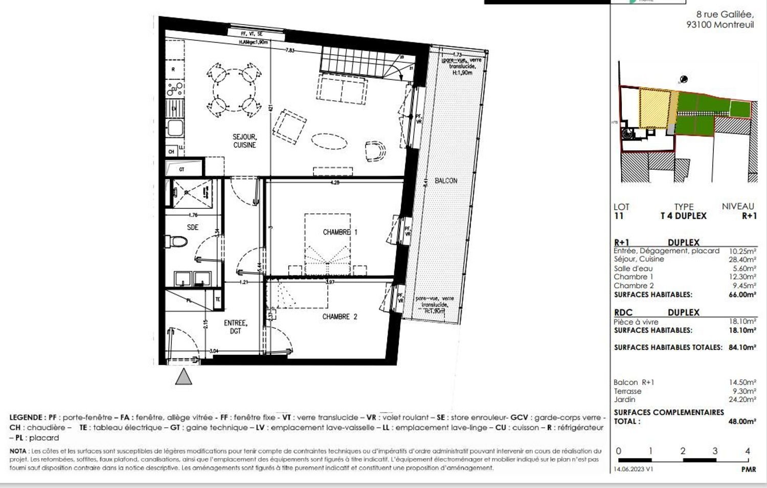 Appartement à vendre, 84m², Montreuil