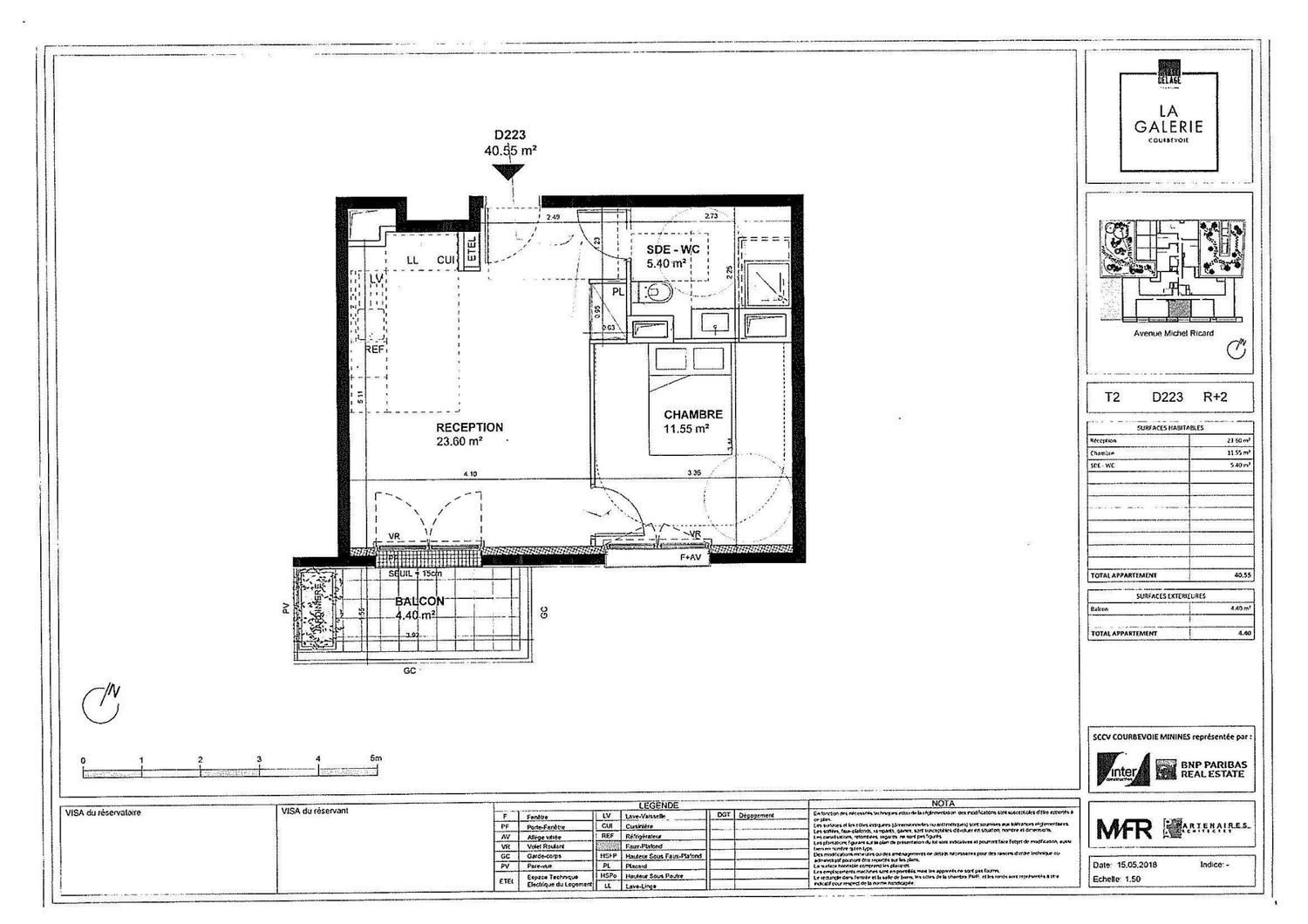 Appartement à louer, 40m², Courbevoie