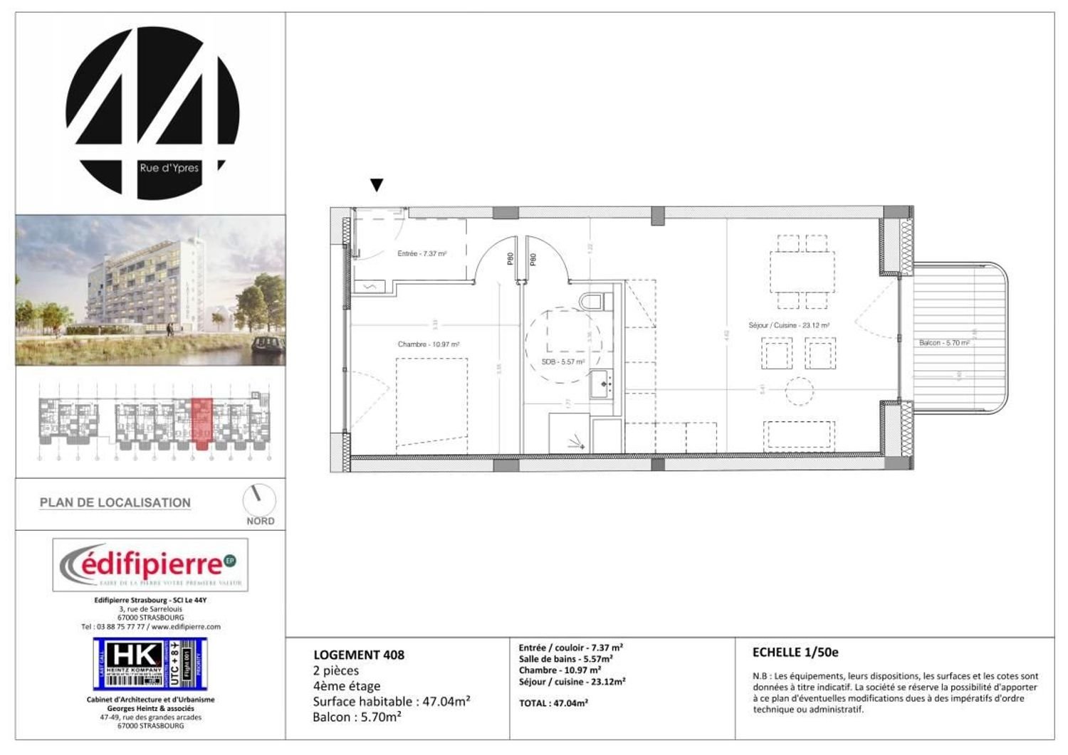 Appartement à louer, 47m², Strasbourg