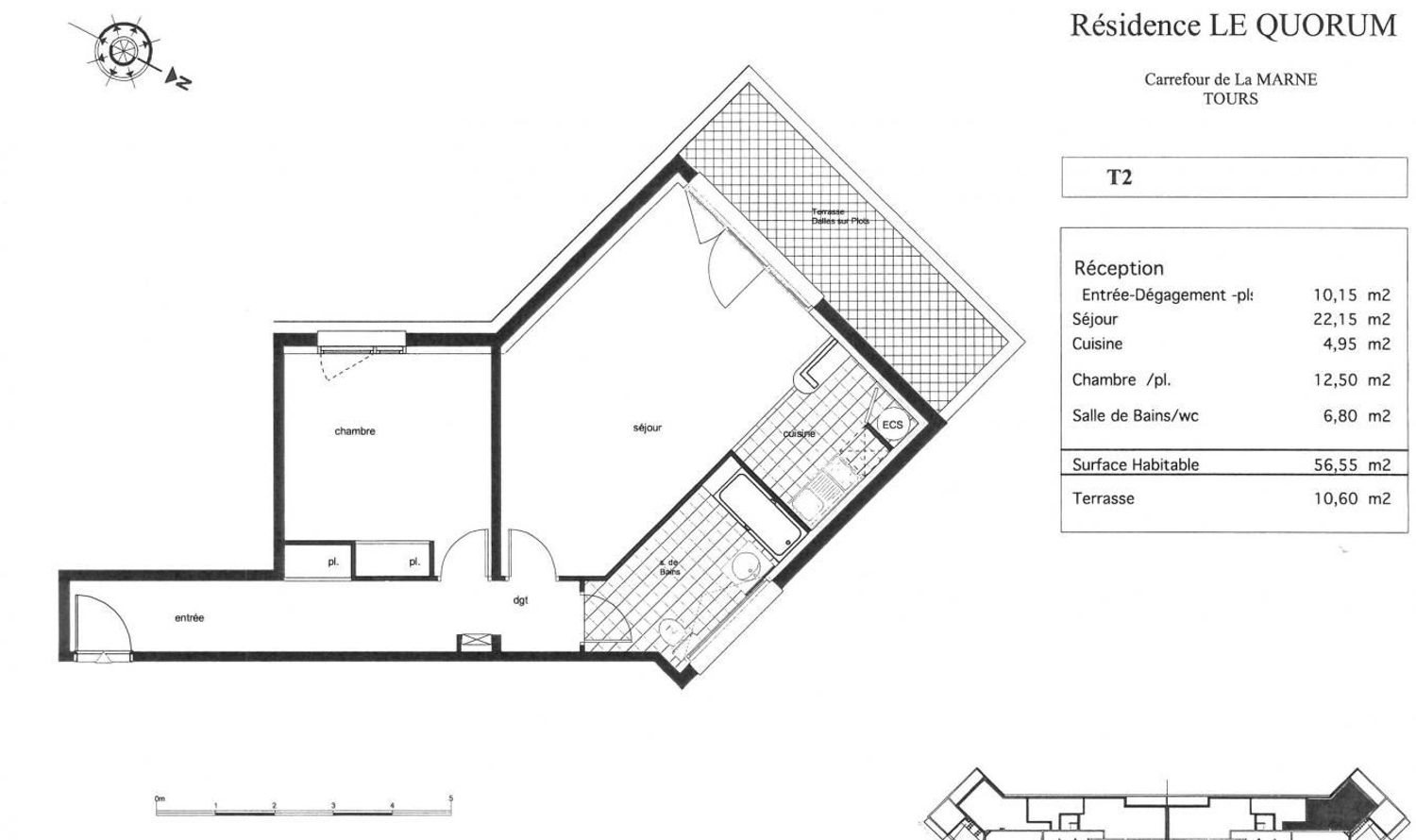 Appartement à vendre, 57m², Tours