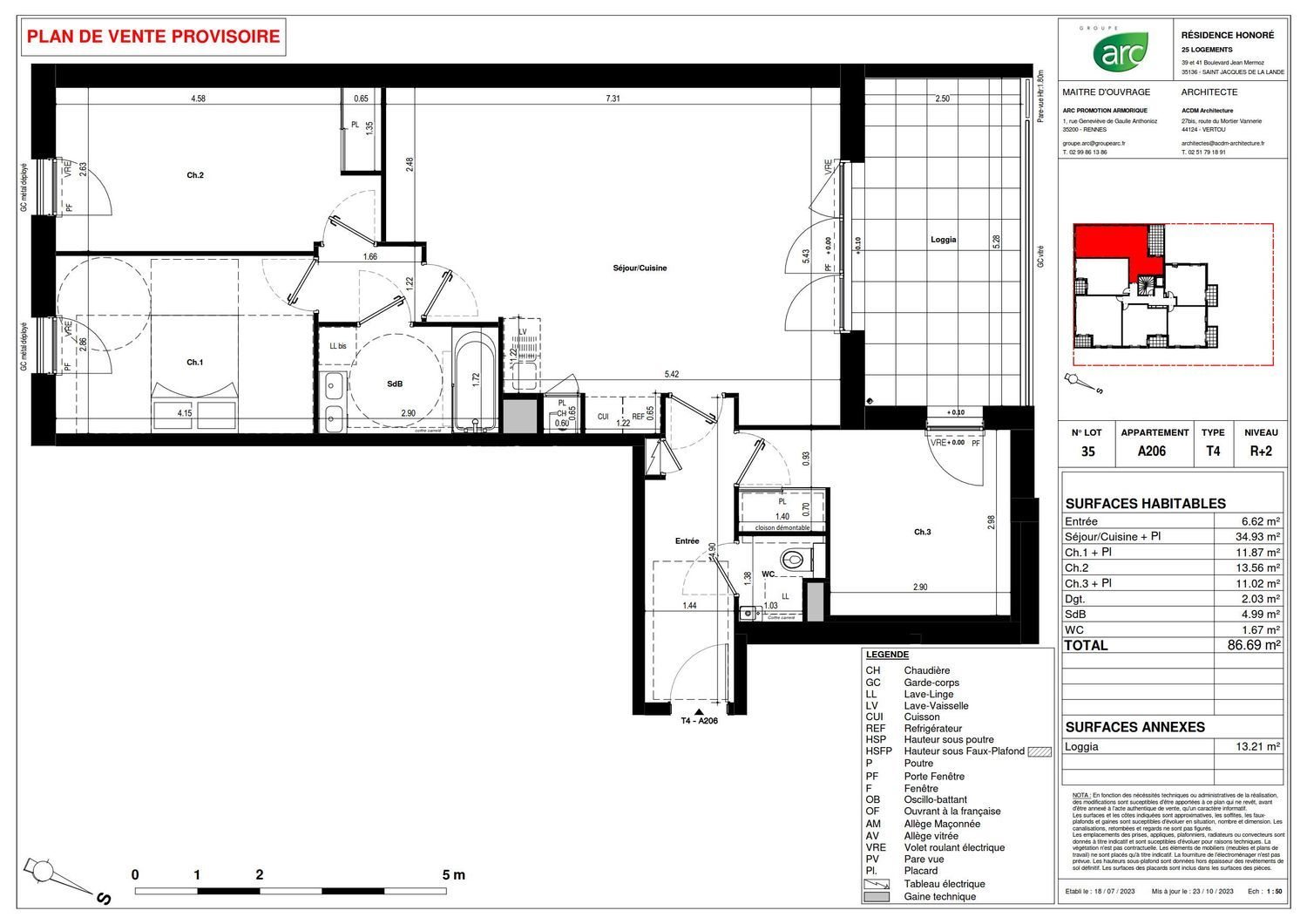 Appartement à vendre, 87m², Saint-Jacques-de-la-Lande