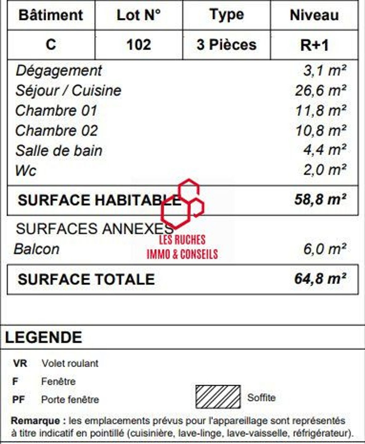 Appartement à vendre, 58m², Messy