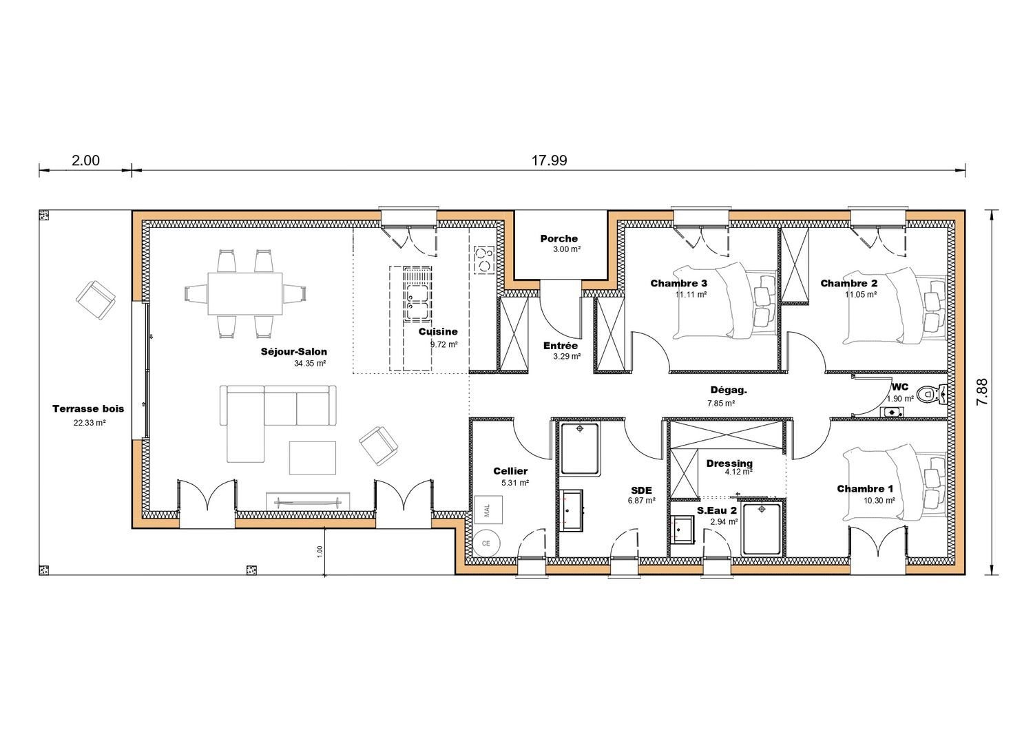 Maison à vendre, 108m², Nègrepelisse