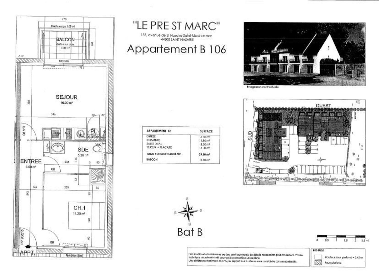 Appartement à louer, 39m², Saint-Nazaire