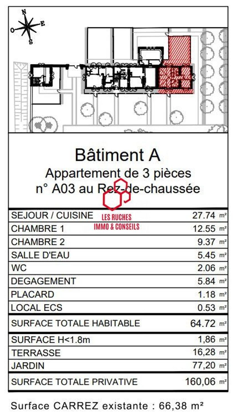 Appartement à vendre, 64m², Chessy