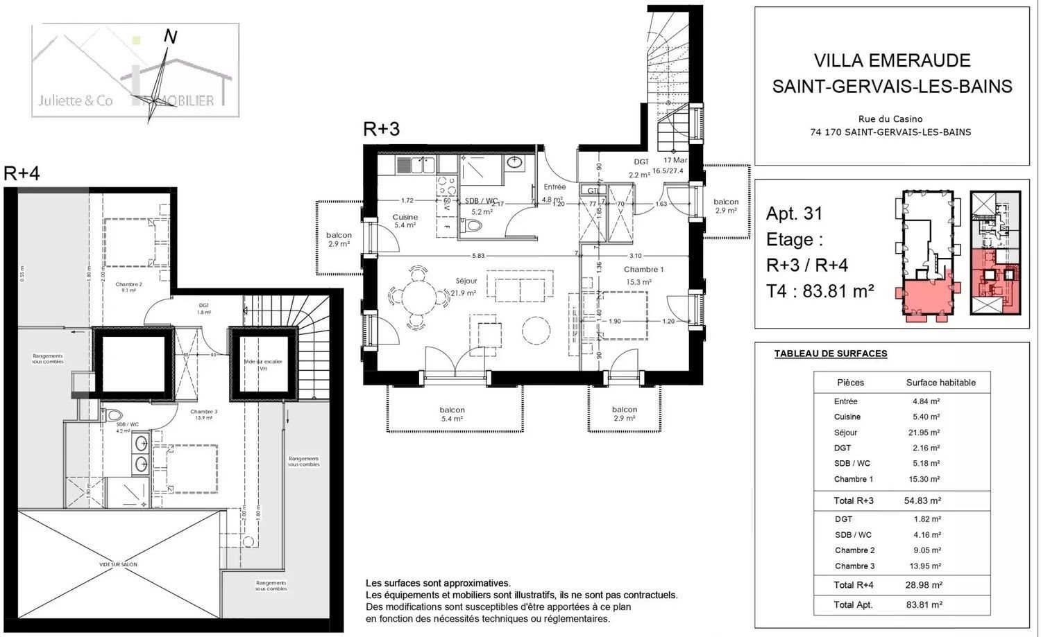 Appartement à vendre, 83m², Saint-Gervais-les-Bains