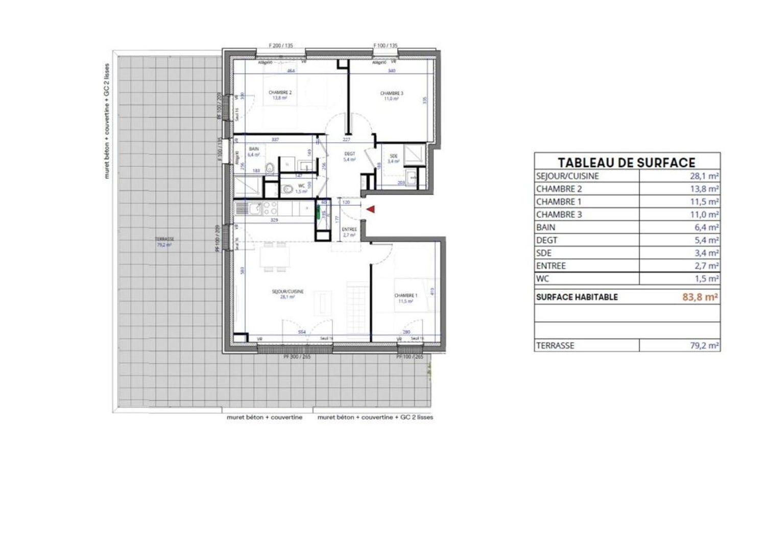 Appartement à vendre, 84m², Metz