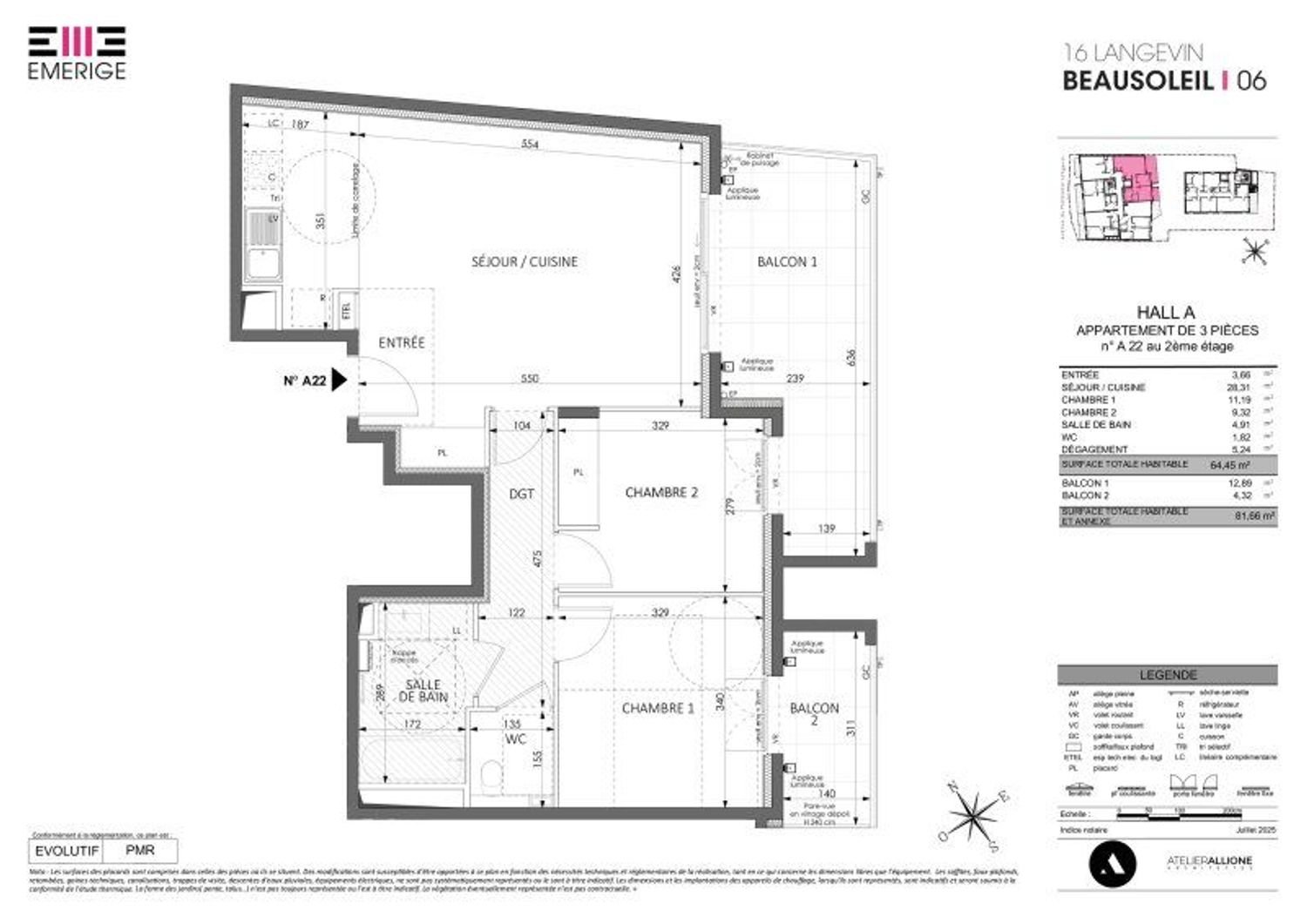 Appartement à vendre, 64m², Beausoleil