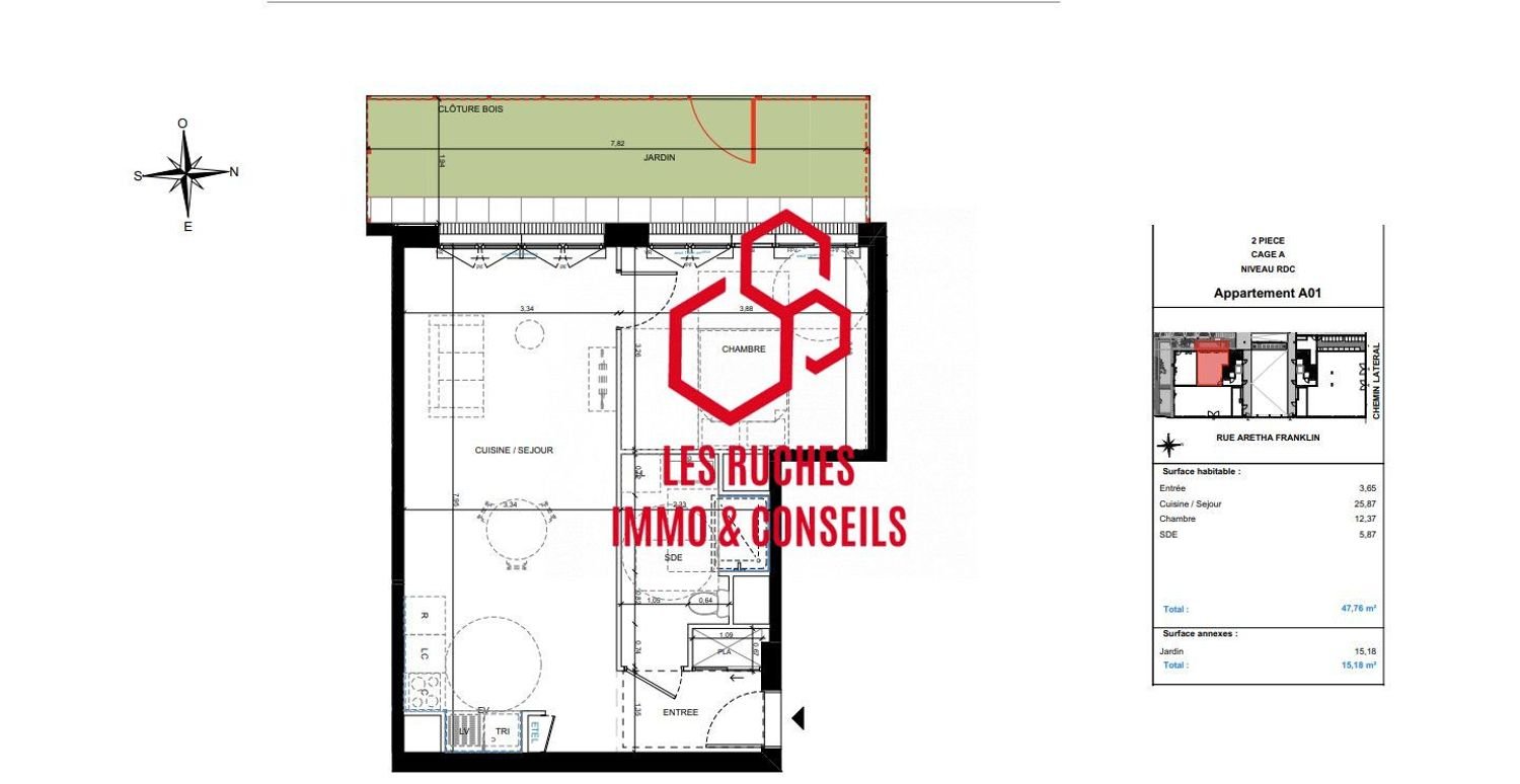 Appartement à vendre, 47m², Bondy