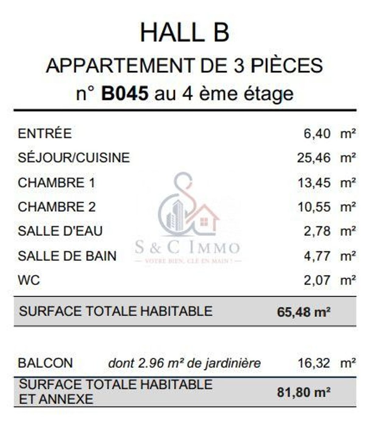 Appartement à vendre, 65m², Clichy