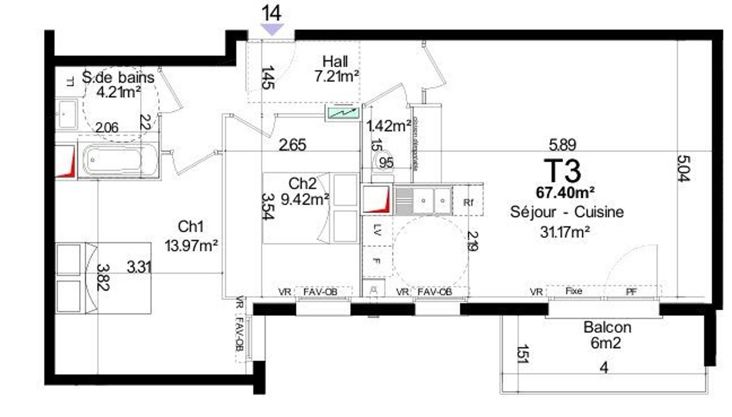 Appartement à vendre, 67m², Sailly-sur-la-Lys