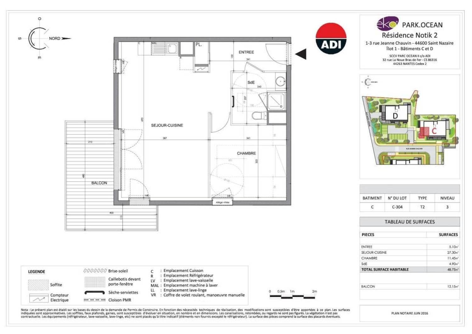 Appartement à louer, 48m², Saint-Nazaire