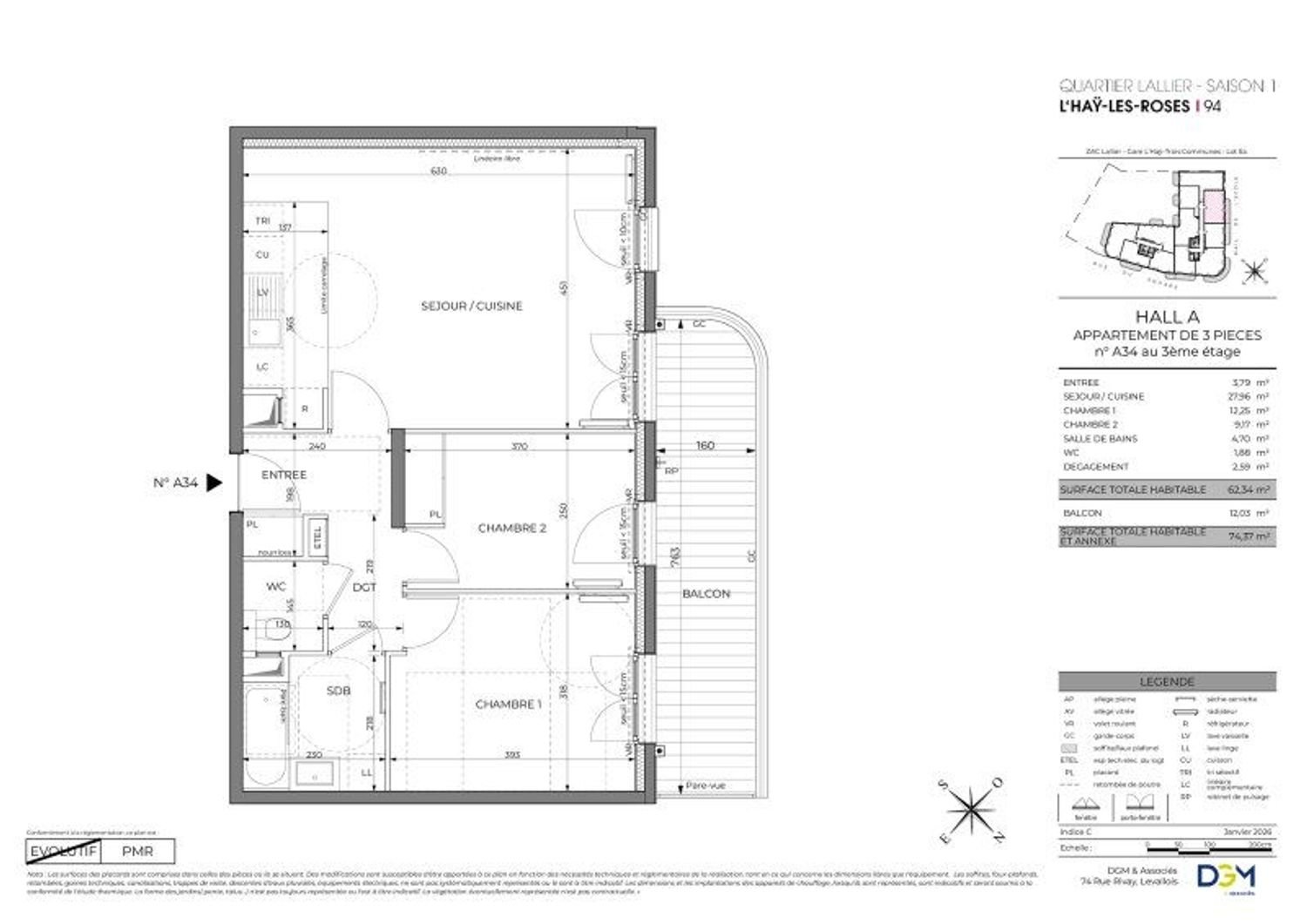 Appartement à vendre, 62m², L'Haÿ-les-Roses