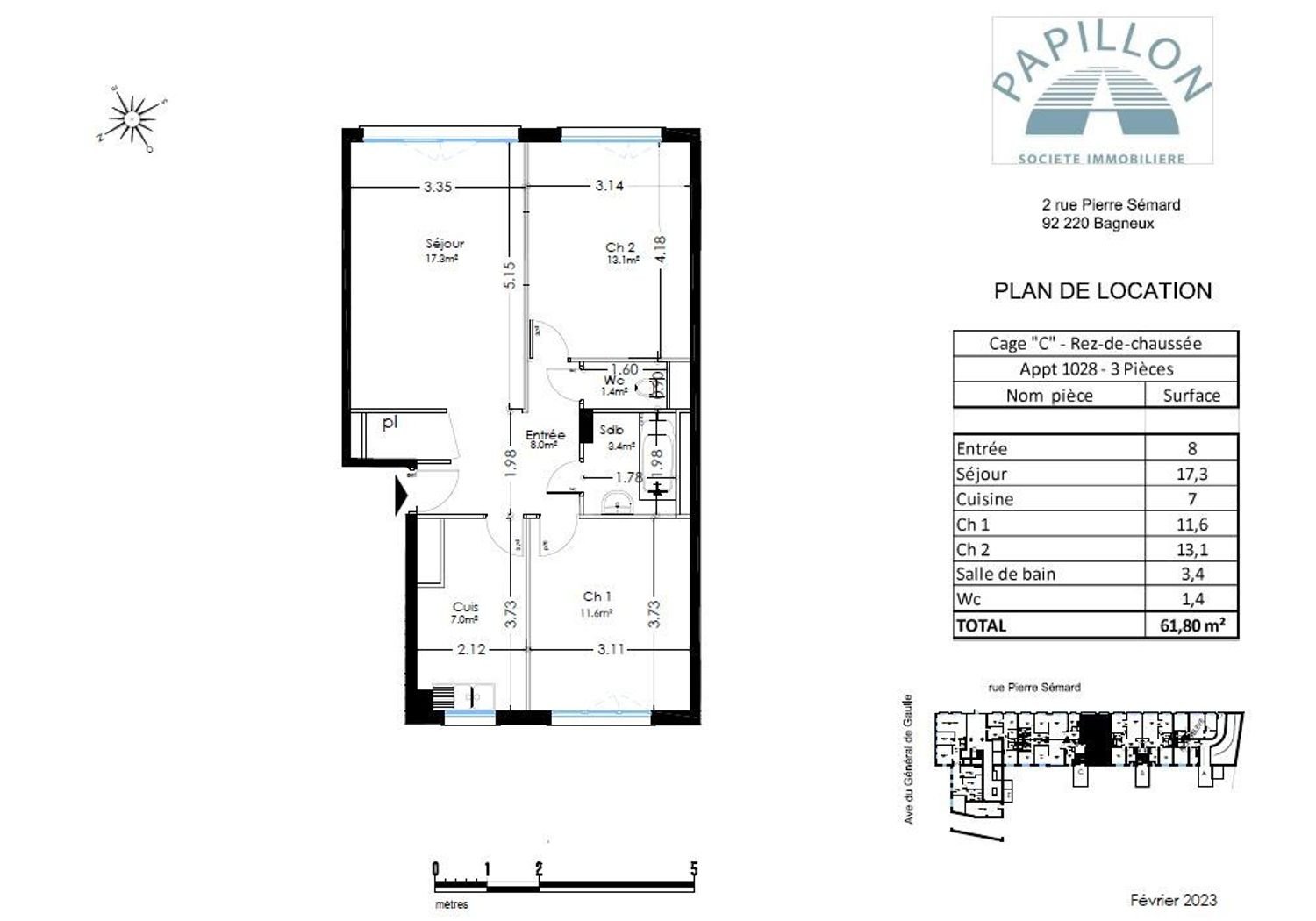 Appartement à louer, 64m², Bagneux