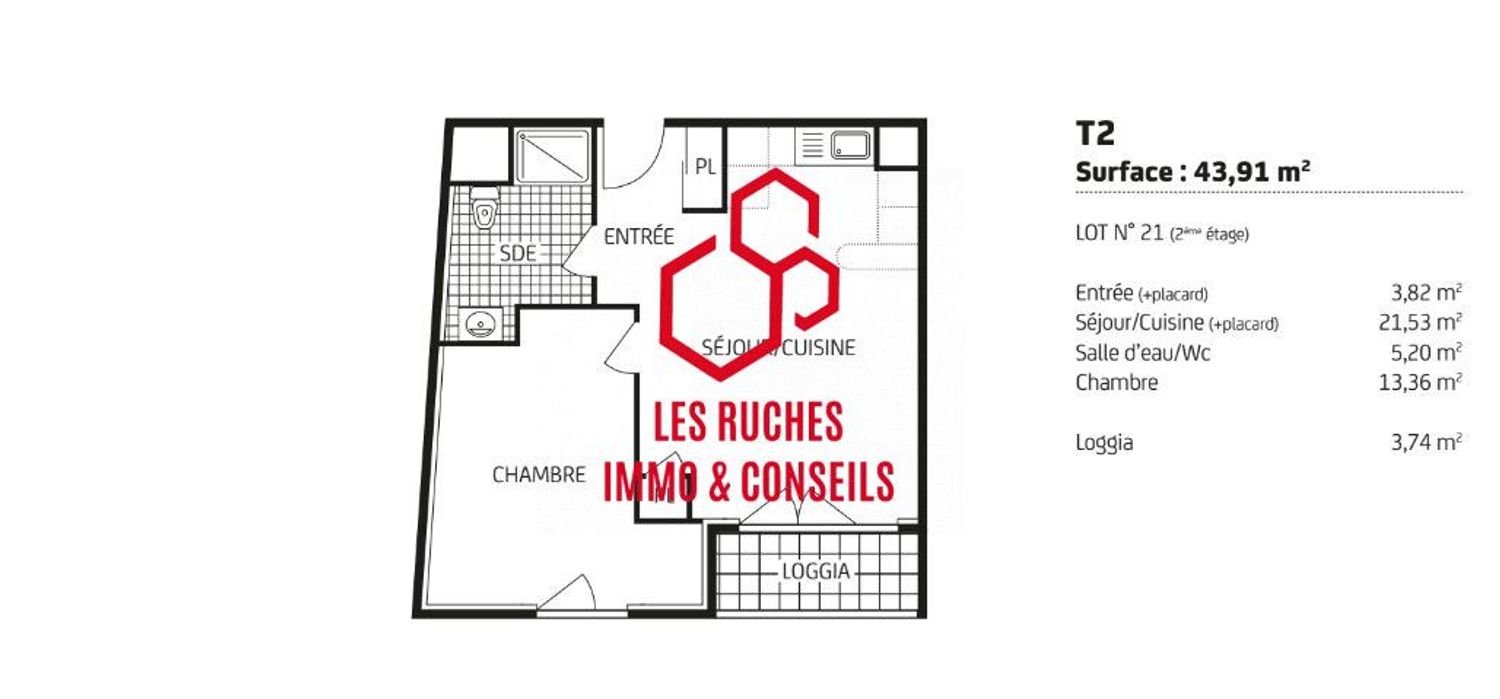 Appartement à vendre, 43m², Villers-Cotterêts