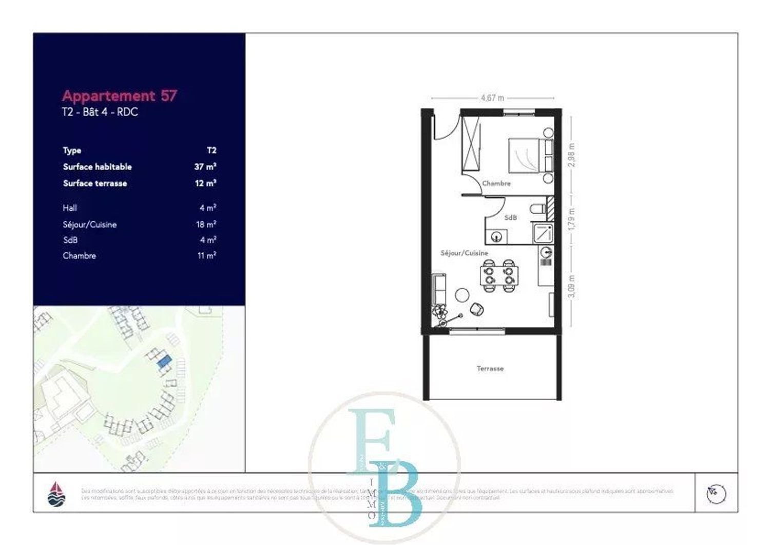 Appartement à vendre, 37m², Lecci