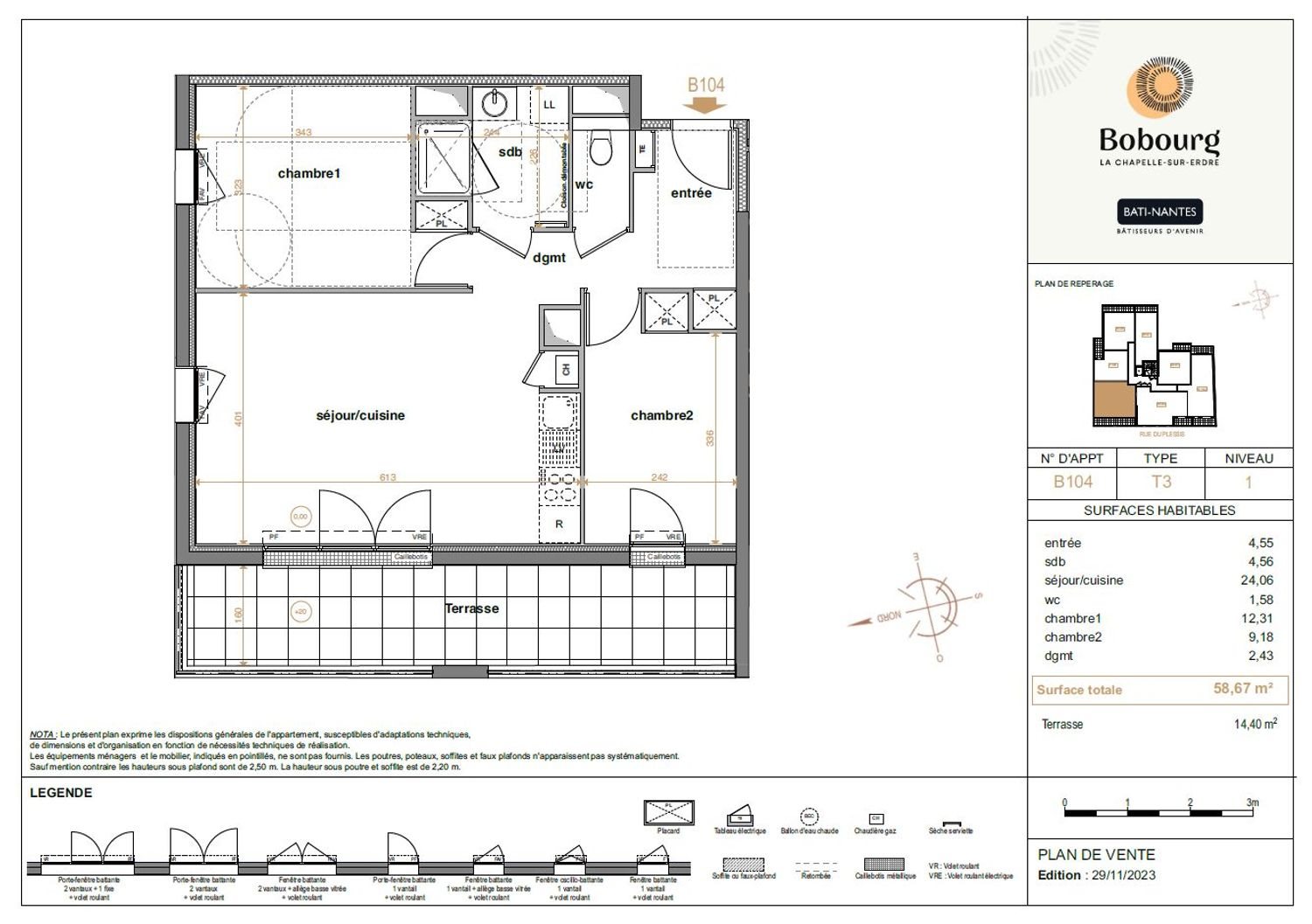 Appartement à vendre, 55m², La Chapelle-sur-Erdre