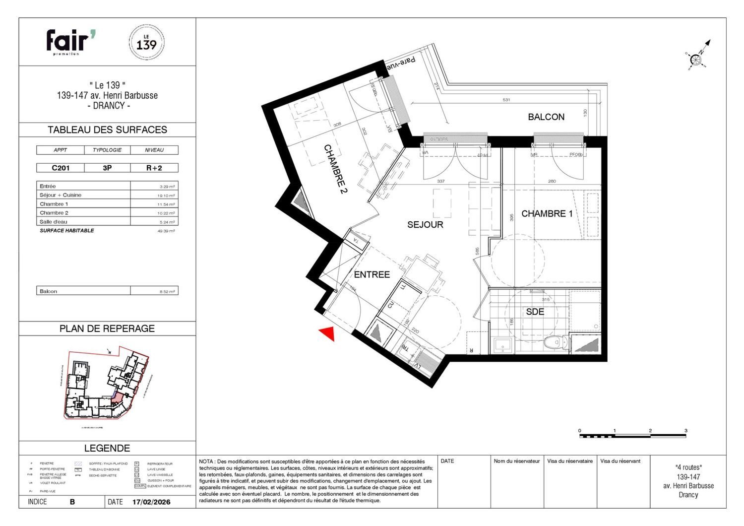 Appartement à vendre, 50m², Drancy