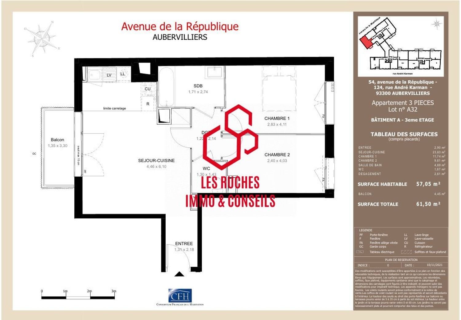 Appartement à vendre, 57m², Aubervilliers