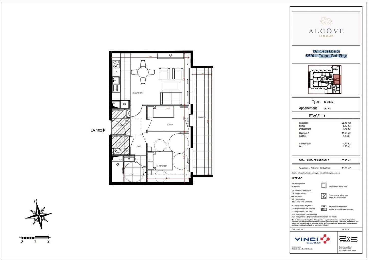 Appartement à vendre, 53m², Le Touquet-Paris-Plage