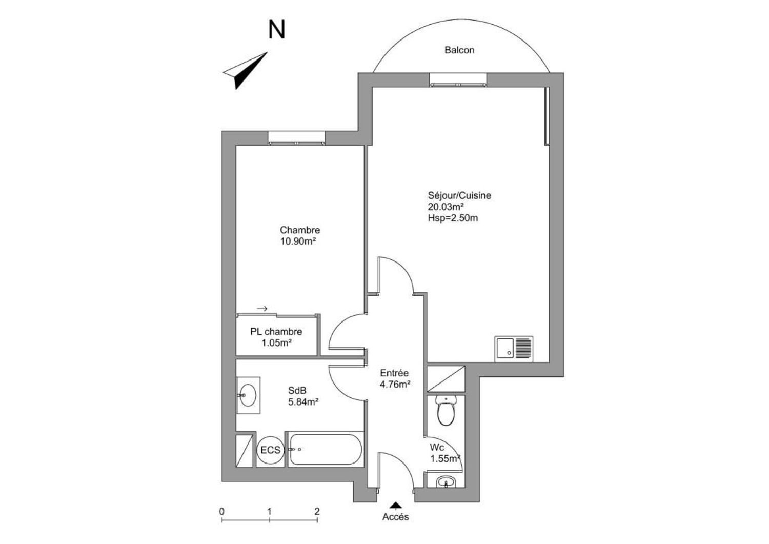 Appartement à louer, 44m², L'Isle-Adam