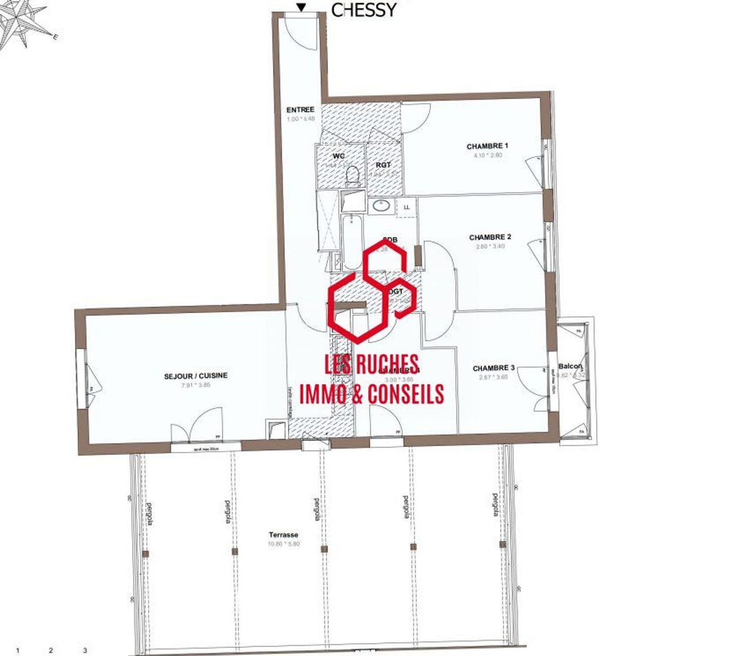 Appartement à vendre, 98m², Chessy