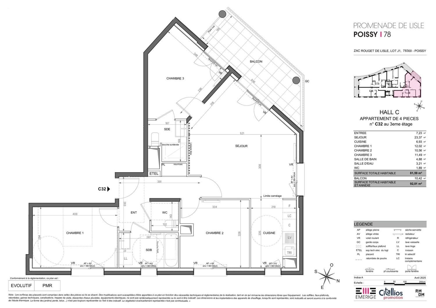 Appartement à vendre, 82m², Poissy