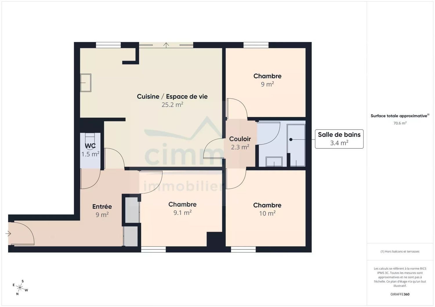 Appartement à vendre, 69m², Rennes