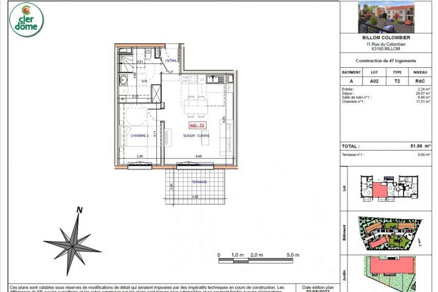 Appartement à vendre, 51m², Billom