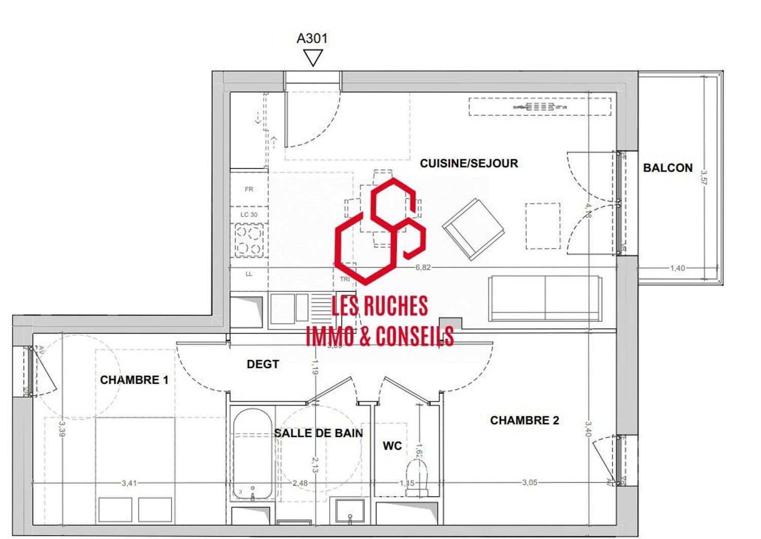 Appartement à vendre, 60m², Cergy