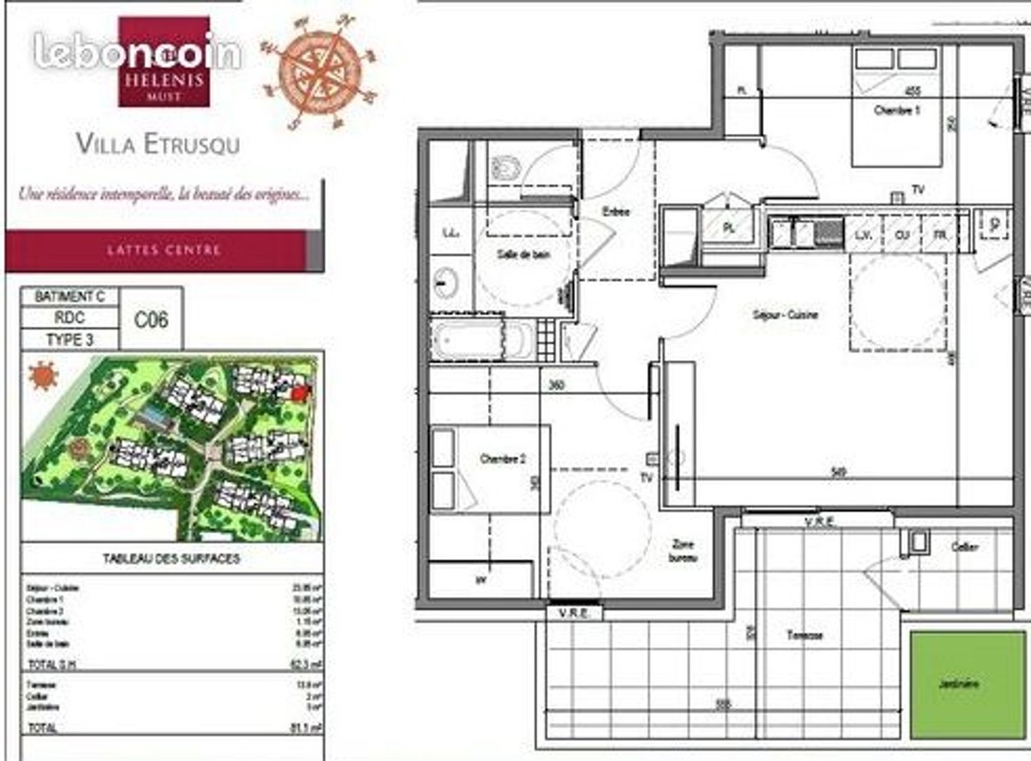 Appartement à vendre, 64m², Lattes
