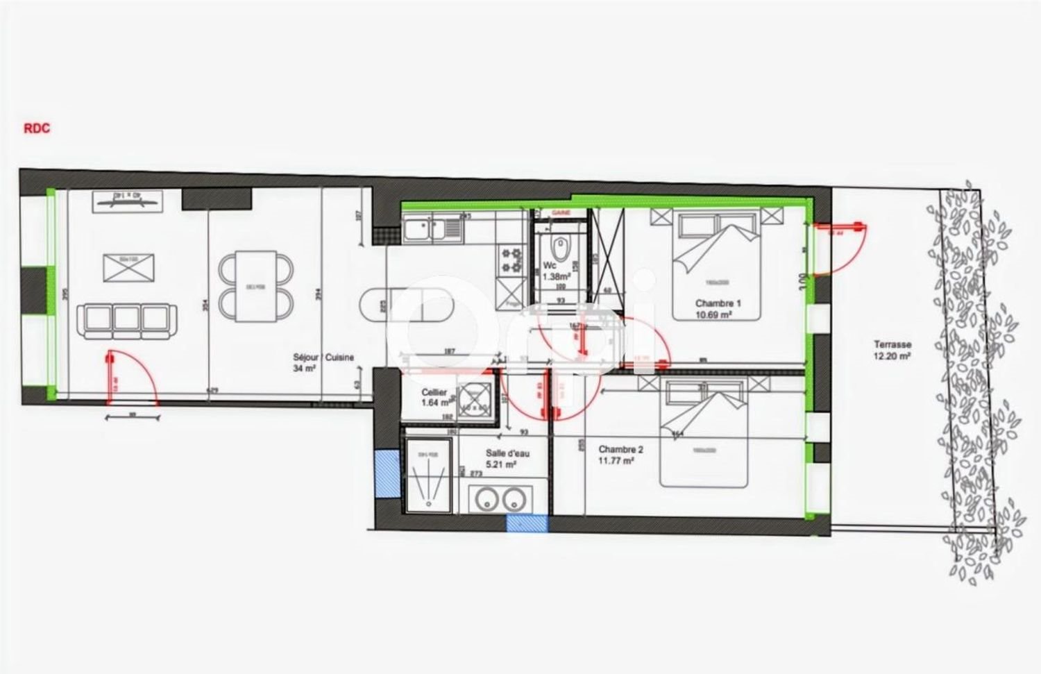 Appartement à vendre, 64m², Arras