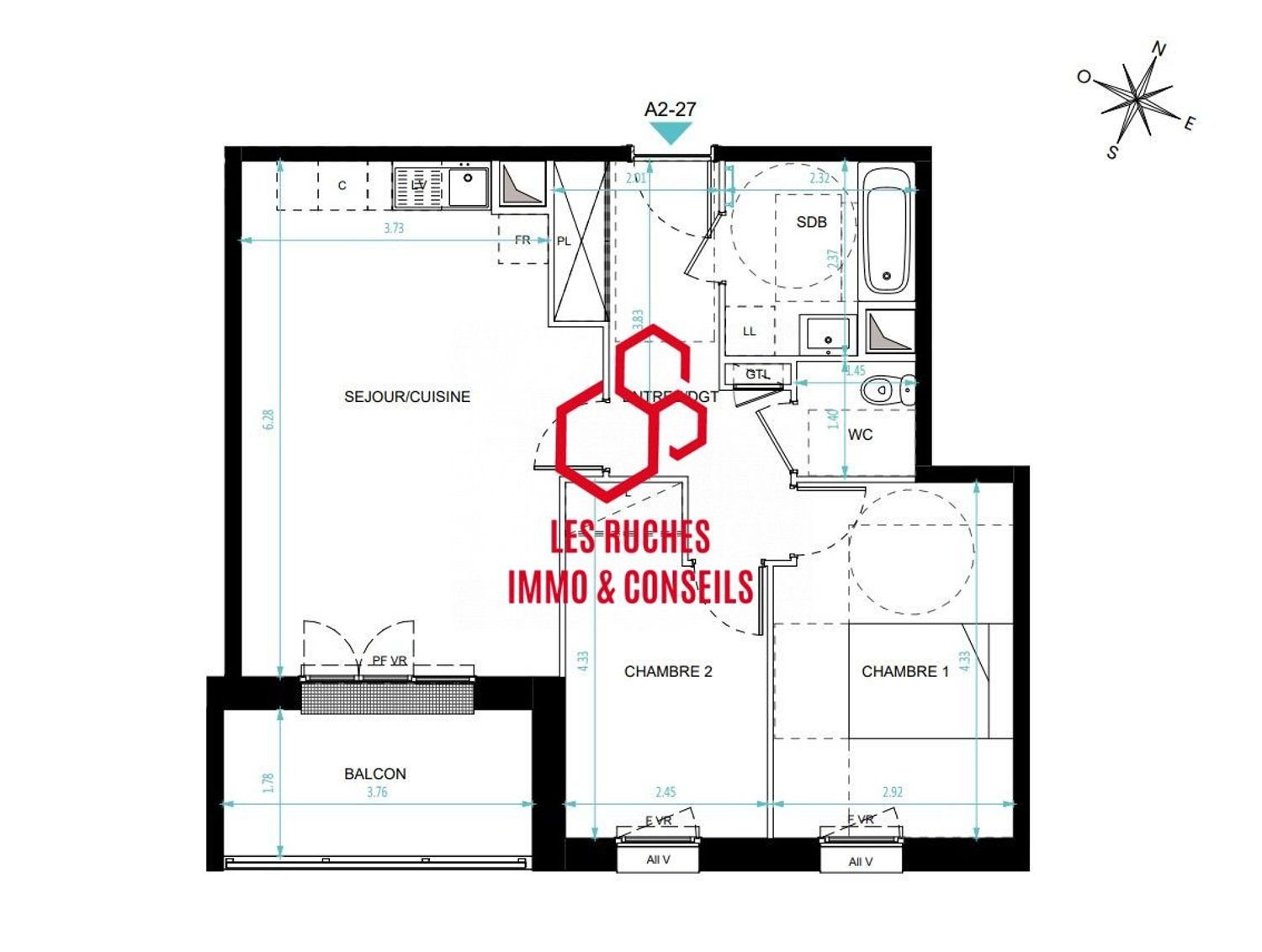 Appartement à vendre, 62m², Magny-le-Hongre